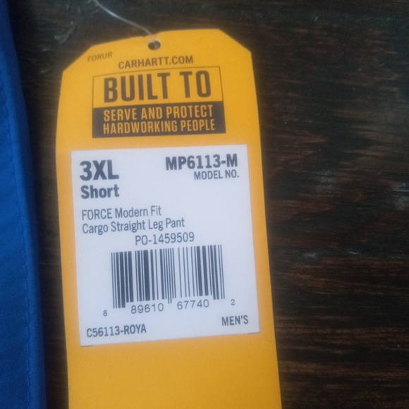 Blue Carhartt Force Rugged Flex 3XL Short Force Modern Fit Cargo Straight Leg - Picture 4 of 11